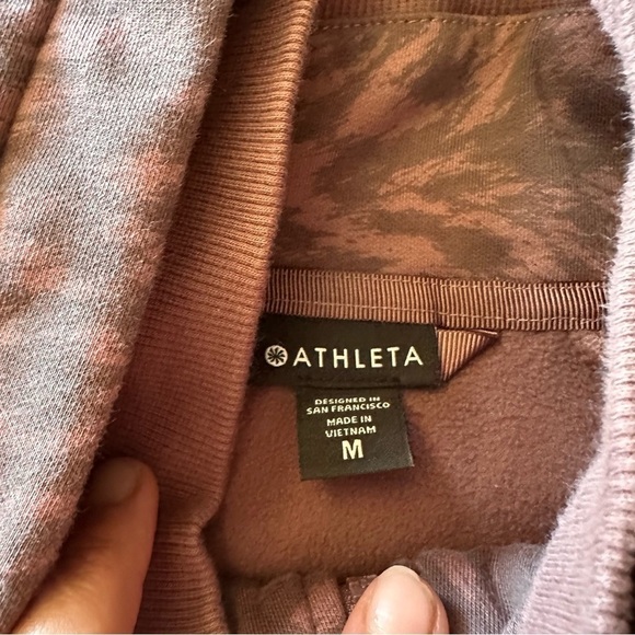 ATHLETA Triumph Printed Hoodie Smoked Almond Brown Purple {NN43} - Picture 6 of 12